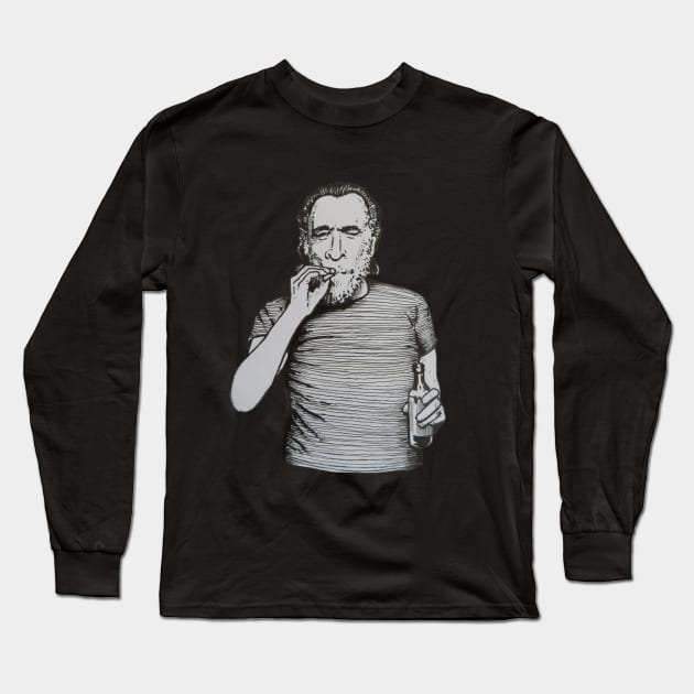 Charles Bukowski Long Sleeve T-Shirt by AndersHoberg